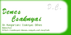 denes csaknyai business card